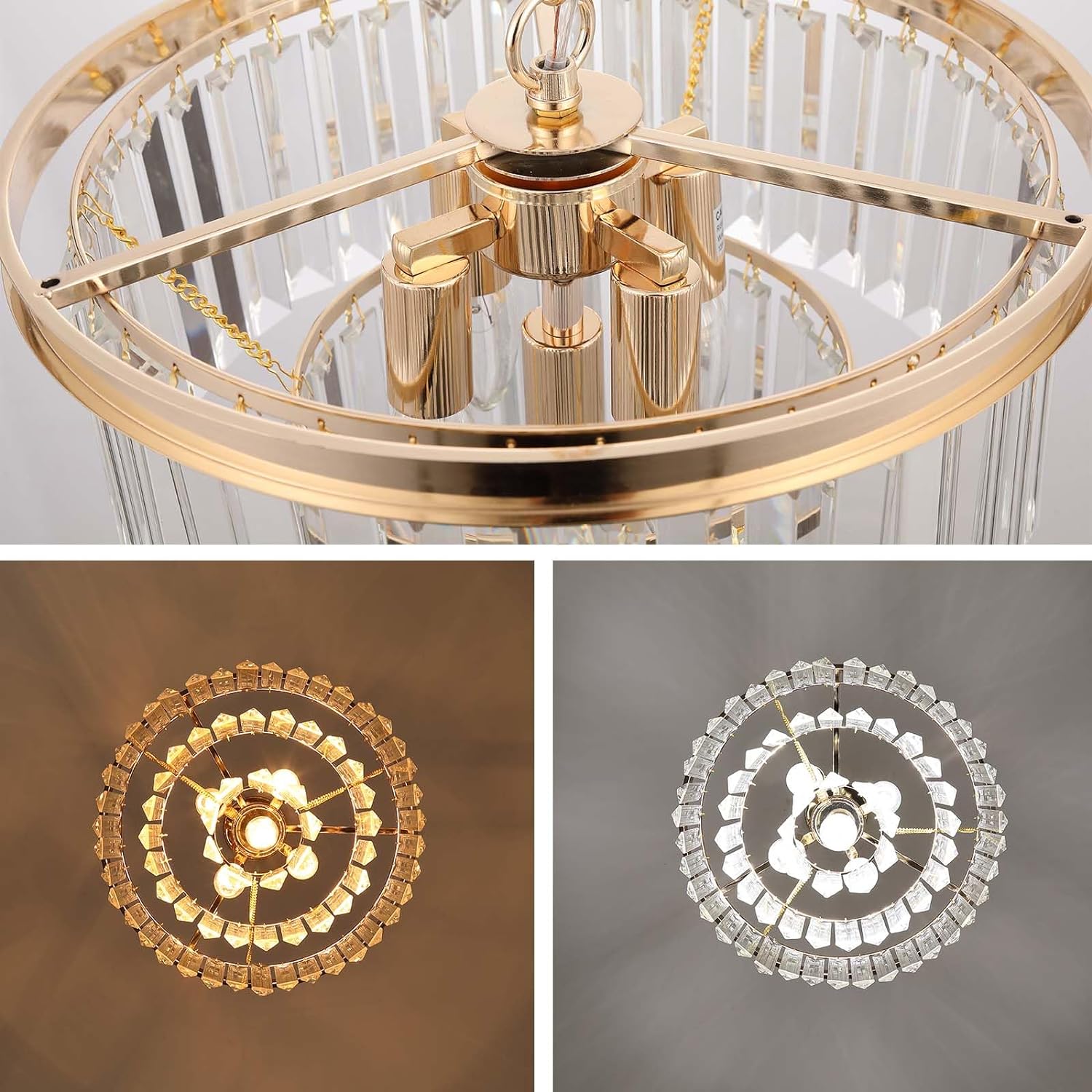 Luxware Chameleon Gold Clear krystallysekrone 50 cm - luxware-dk.myshopify.com