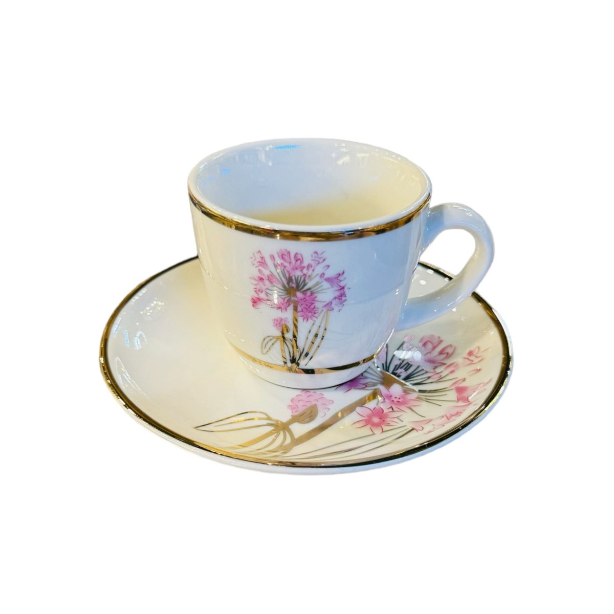 Espressokopper 90 Ml. Pink Flower til 6 personer - Luxware DK