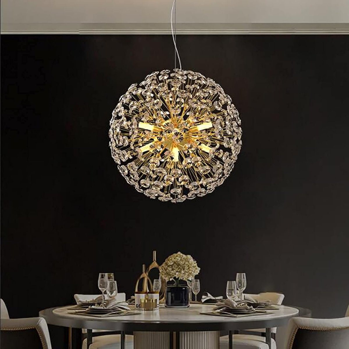 Krystal lysekrone Luxware Supernova Guld Ø60 cm. - Luxware DK