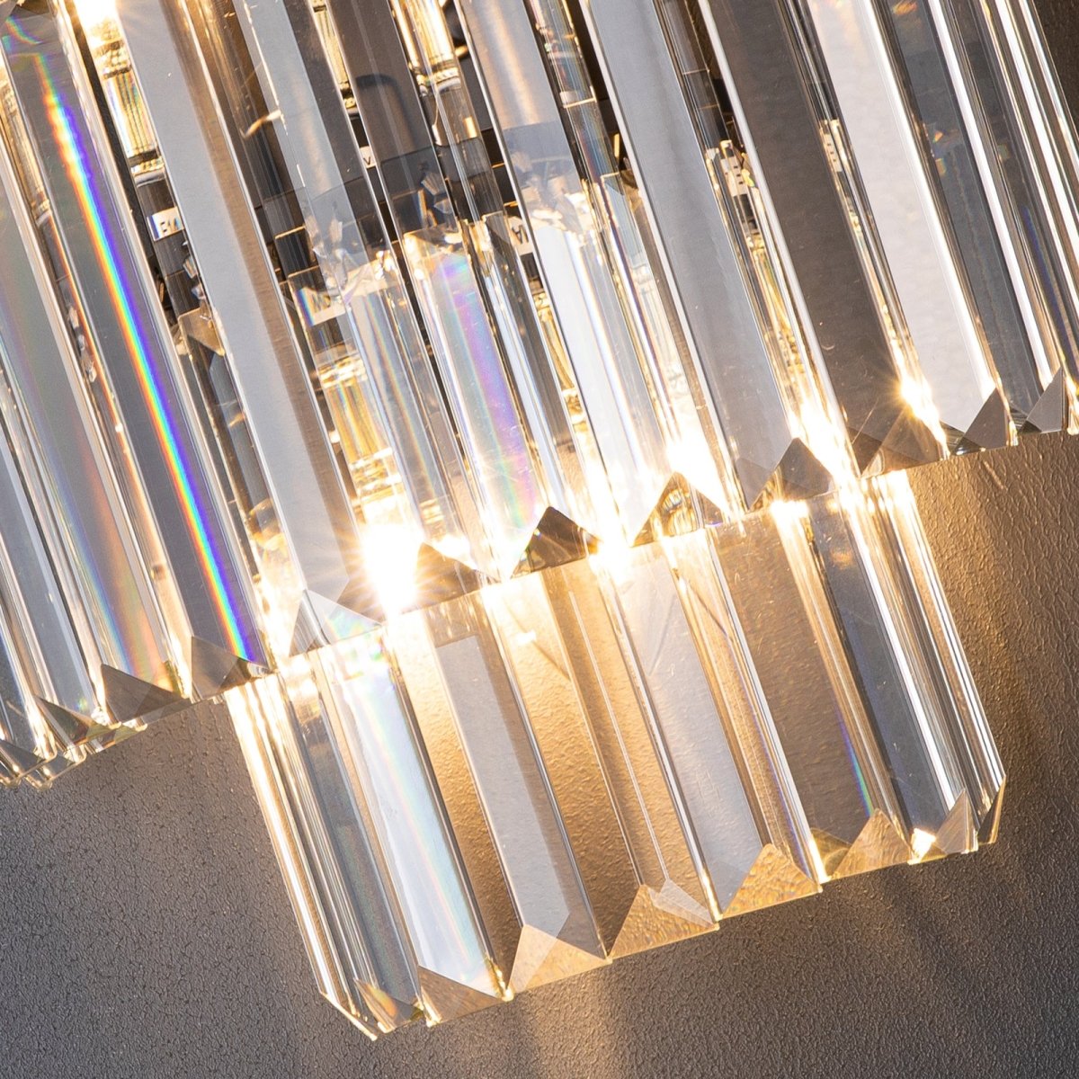 Krystal Væglampe Luxware Polaris Sort Krans m. Clear krystal 25x25 cm. - Luxware DK