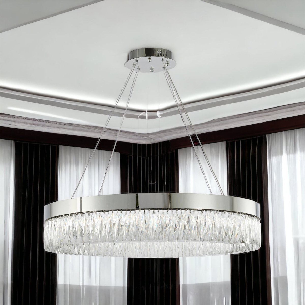 Luxware Halo Chrome krystallysekrone Ø60 cm - Luxware DK