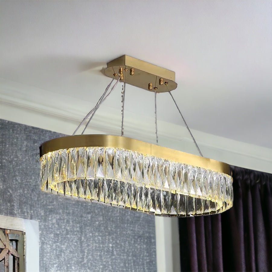 Luxware Halo Gold Oval Krystallysekrone 60 cm - Luxware DK