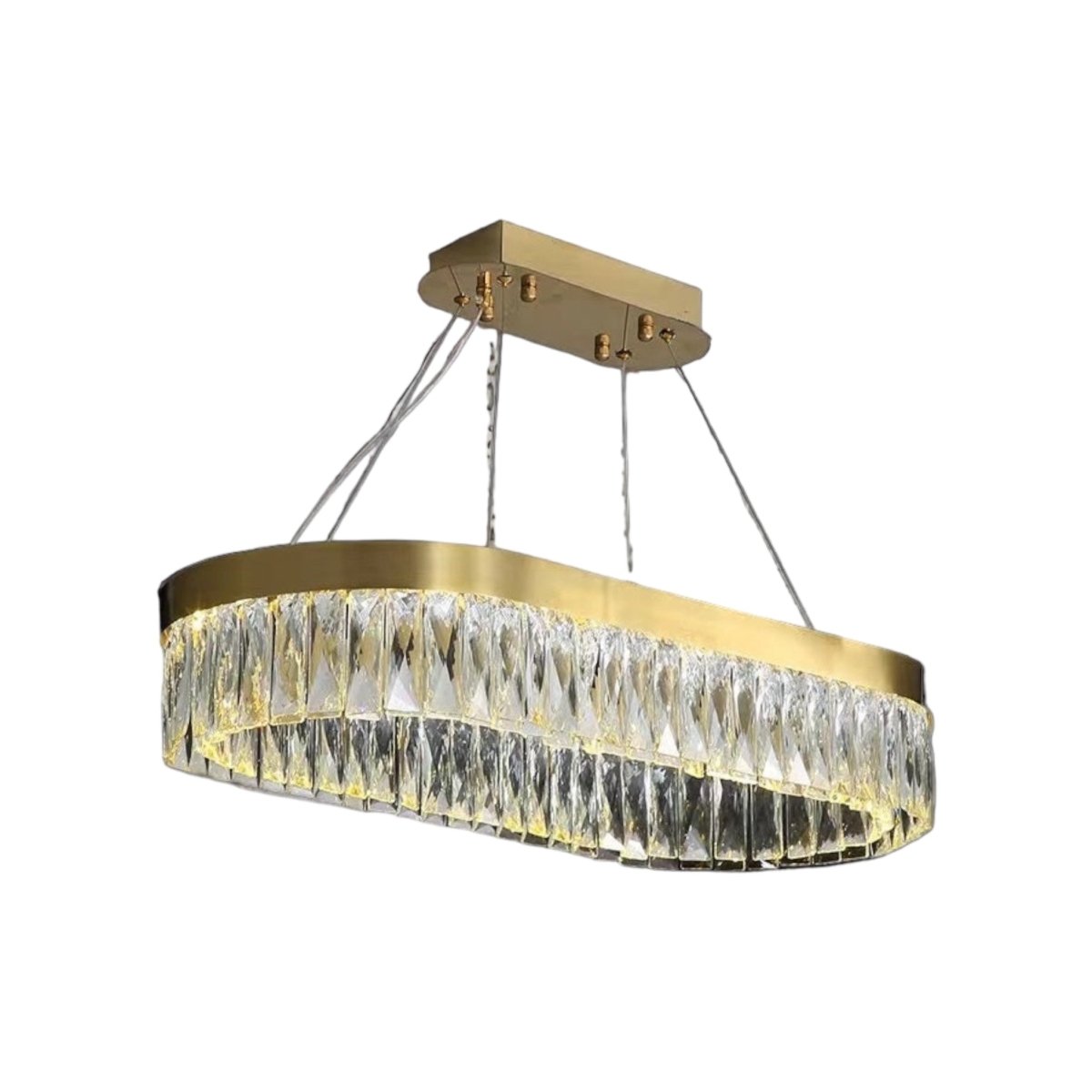Luxware Halo Gold Oval Krystallysekrone 60 cm - Luxware DK