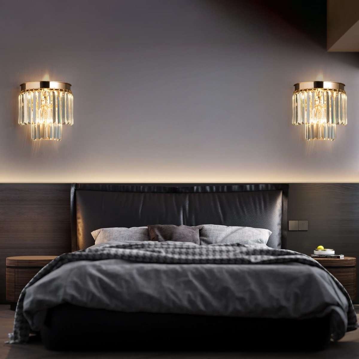 Luxware Polaris Gold Clear væglampe 25x25 cm - Luxware DK