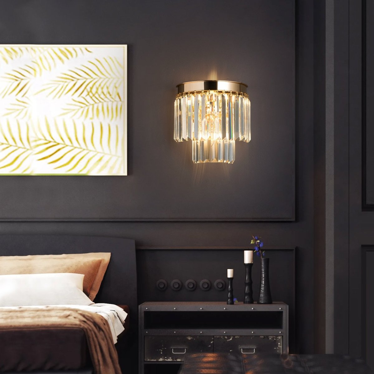 Luxware Polaris Gold Clear væglampe 25x25 cm - Luxware DK