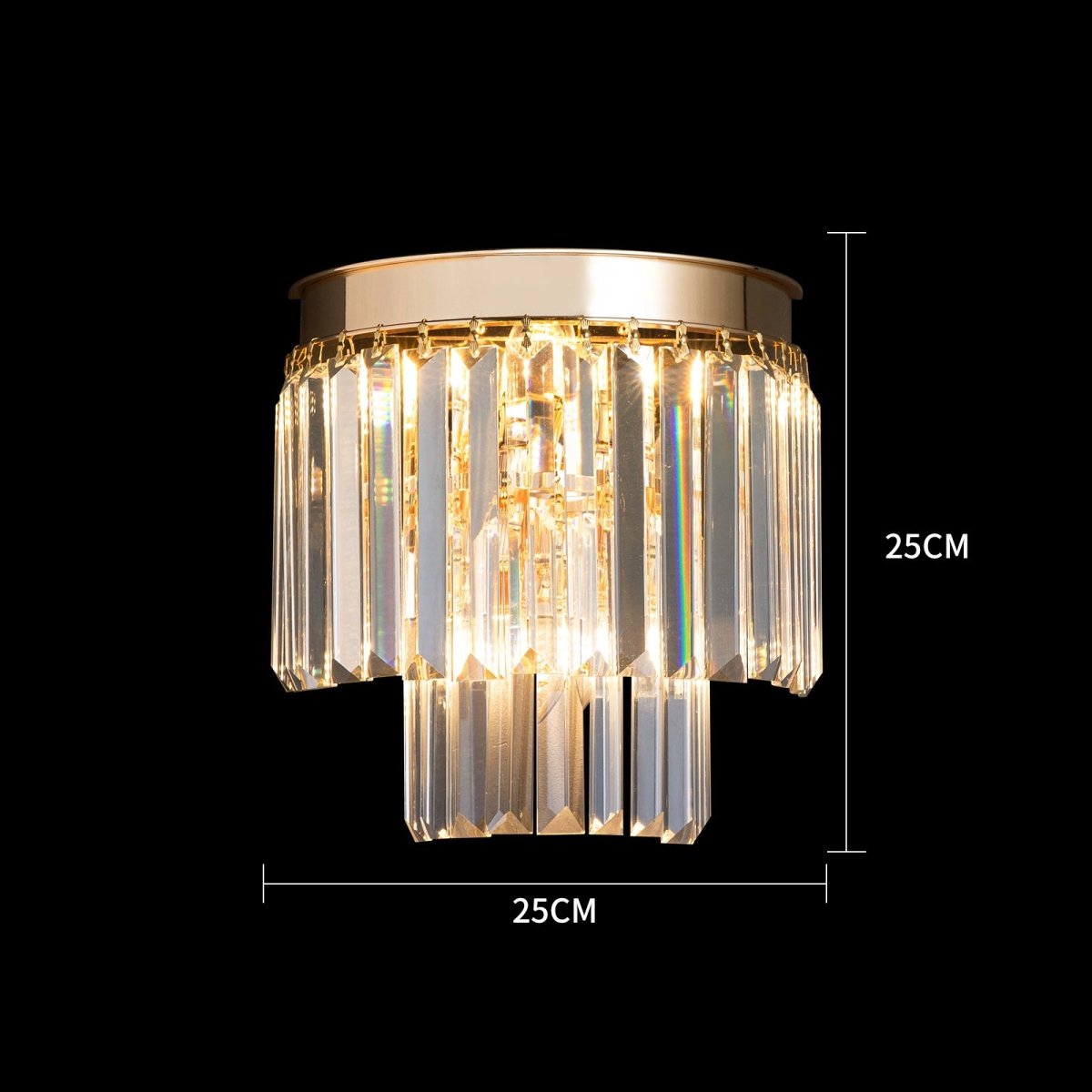 Luxware Polaris Gold Clear væglampe 25x25 cm - Luxware DK