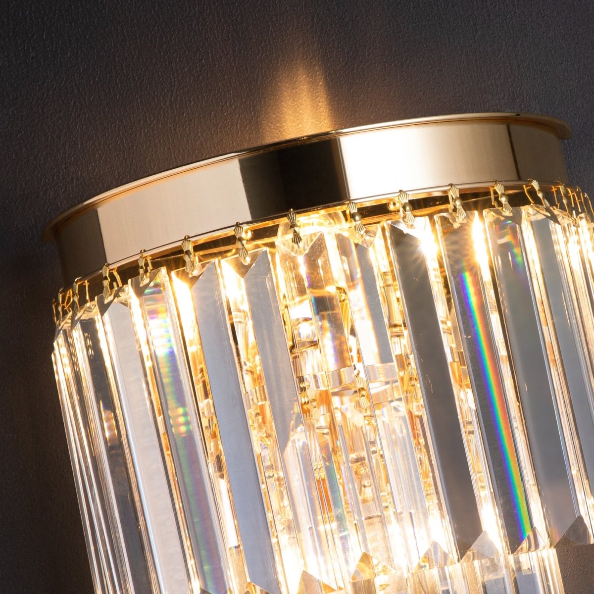 Luxware Polaris Gold Clear væglampe 25x25 cm - Luxware DK