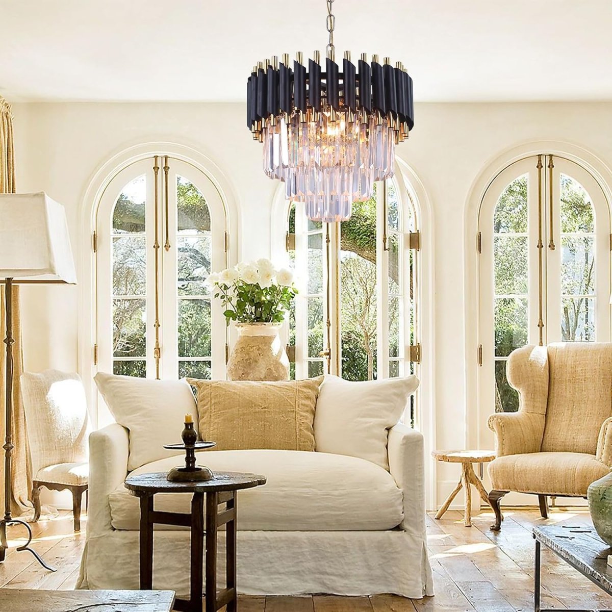 Lysekrone Caesar Sort/Guld Ø40 cm - Luxware DK