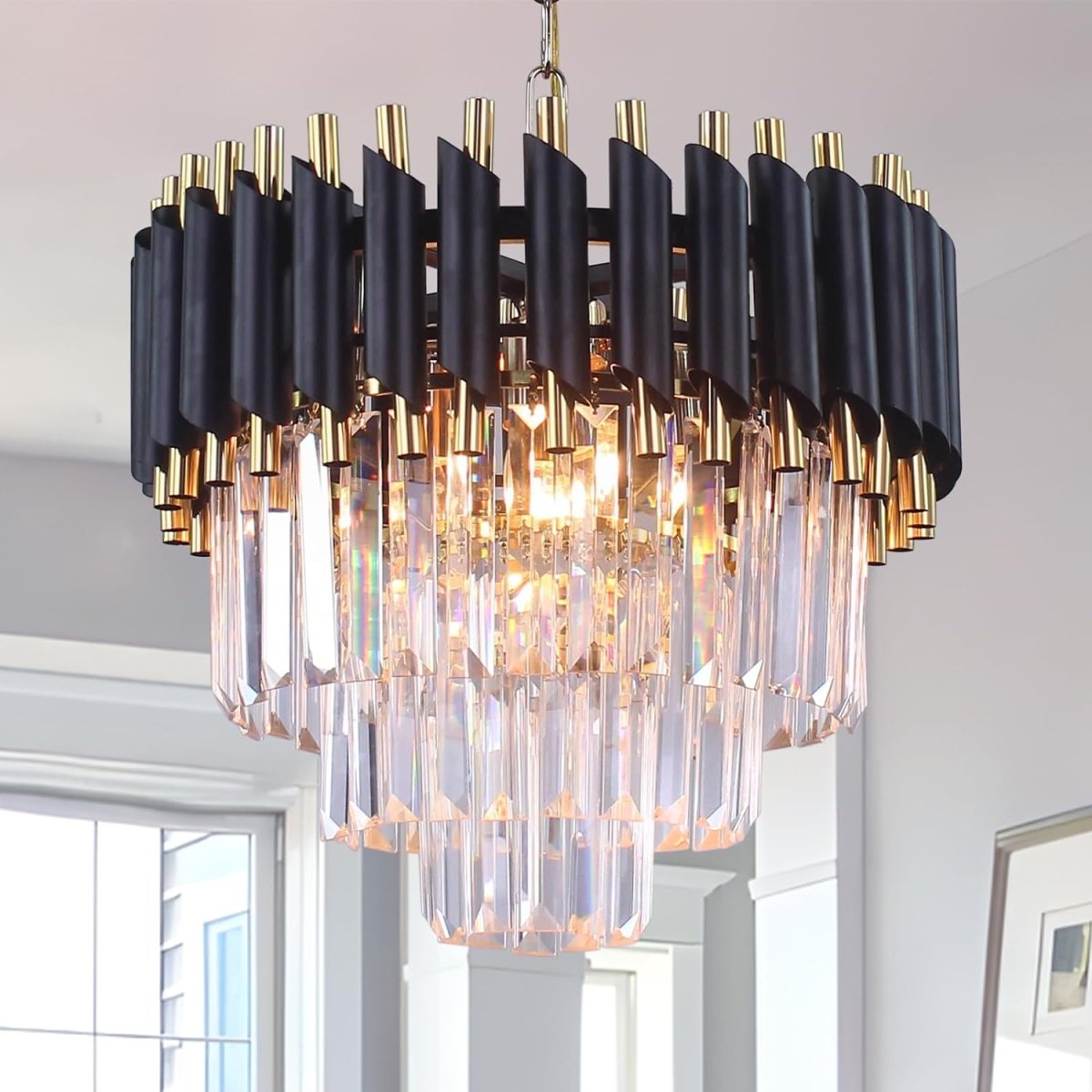 Lysekrone Caesar Sort/Guld Ø40 cm - Luxware DK