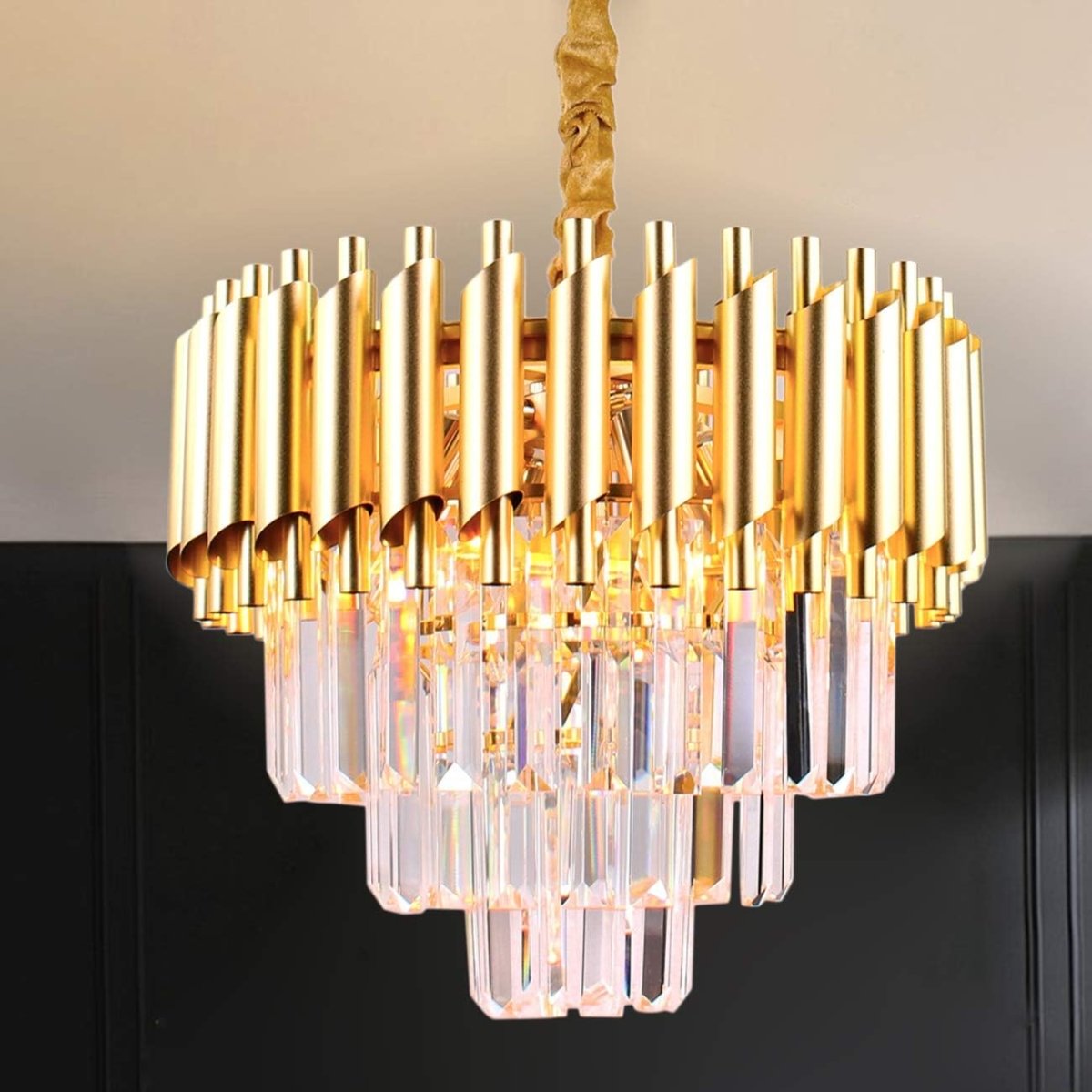 Lysekrone Luxware Caesar Guld Ø40 cm - Luxware DK