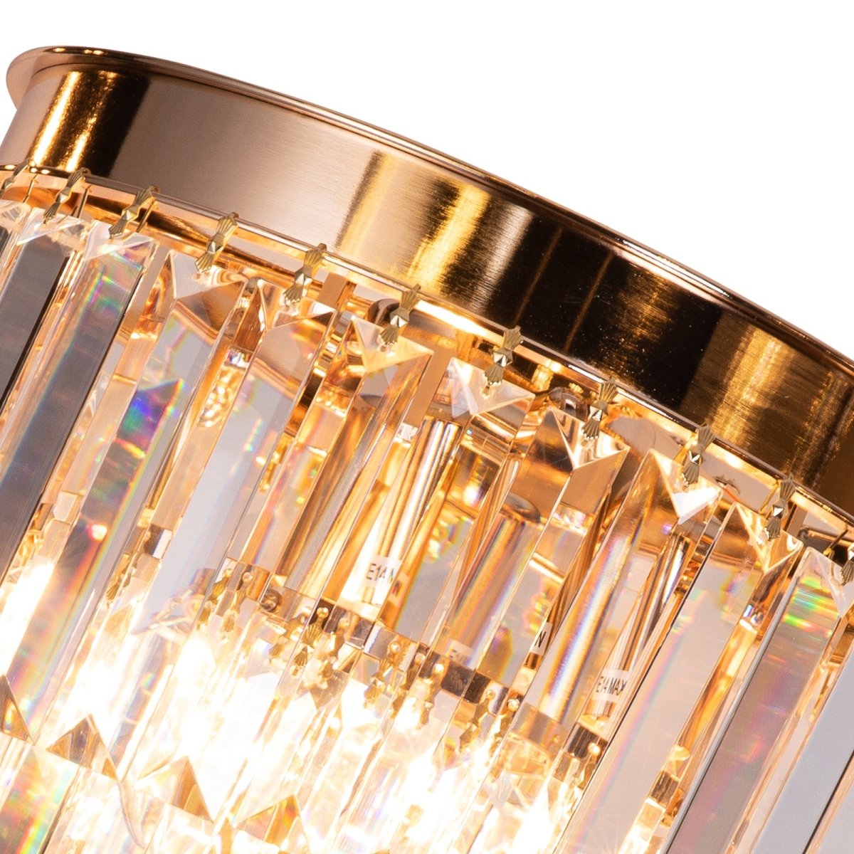 Lysekrone polaris Guld 3 - lags m.clear krystal i Ø30 cm. - Luxware DK