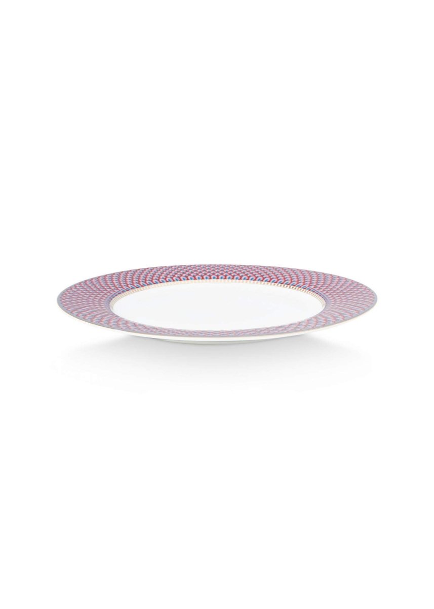 Pip Studio Flower Festival Scallop Rød Lyseblå 26,5 cm - Luxware DK