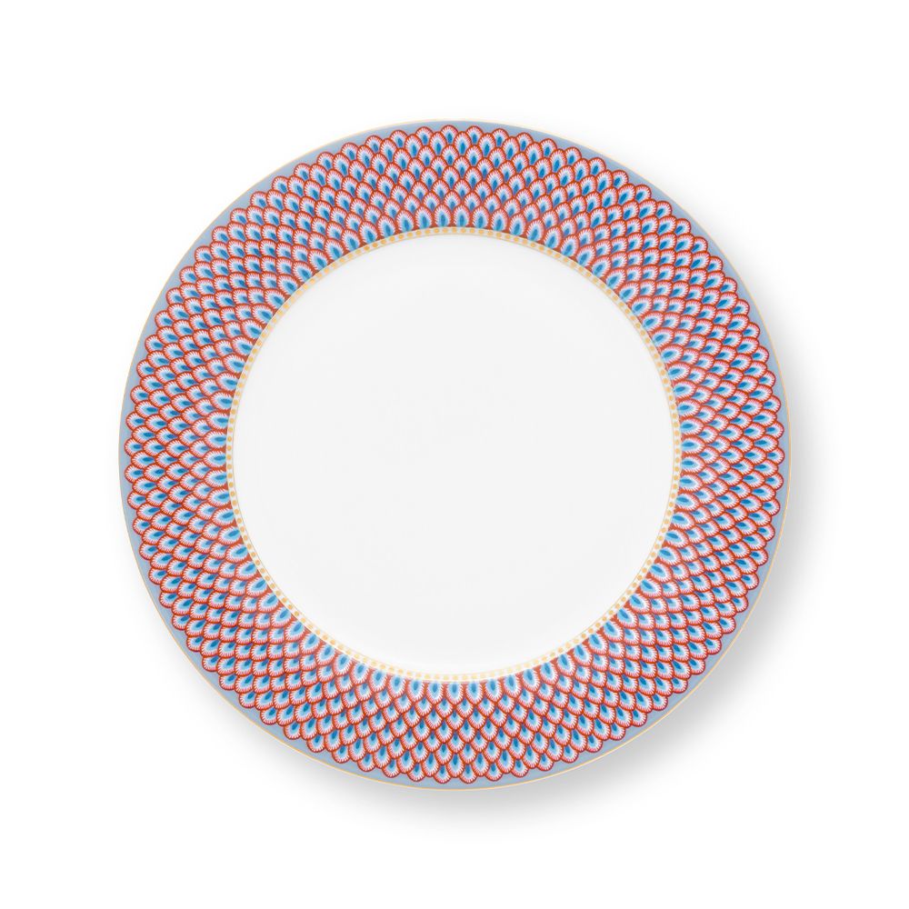 Pip Studio Flower Festival Scallop Rød Lyseblå 26,5 cm - Luxware DK
