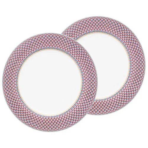 Pip Studio Flower Festival Scallop Rød Lyseblå 26,5 cm - Luxware DK