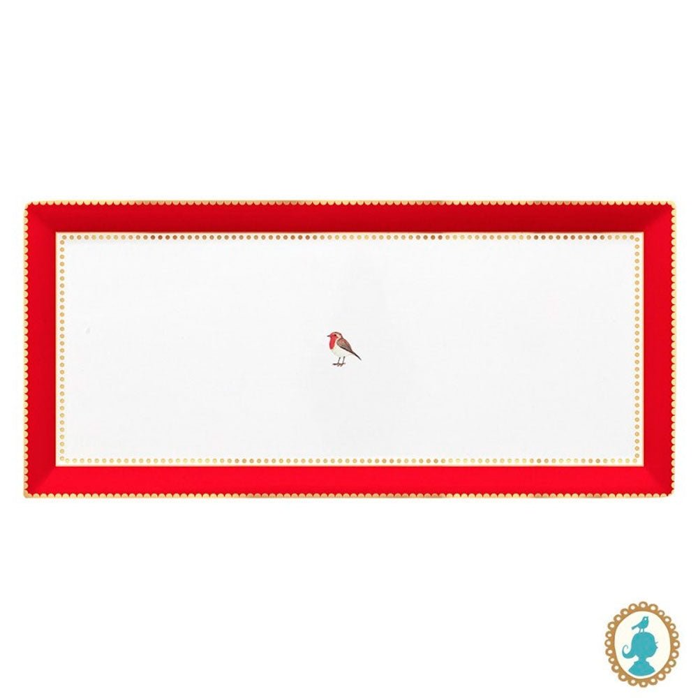 Pip Studio Love Birds Rød Rektangulær tallerken 33,5x15,5 cm - Luxware DK