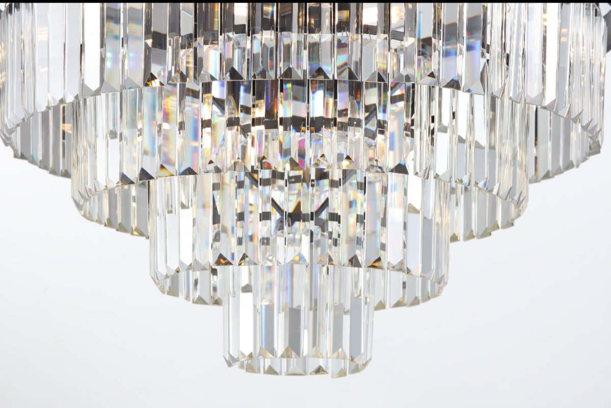 Polaris 4 - Sort krans m. klar krystal K9 i 60 cm. - Luxware DK