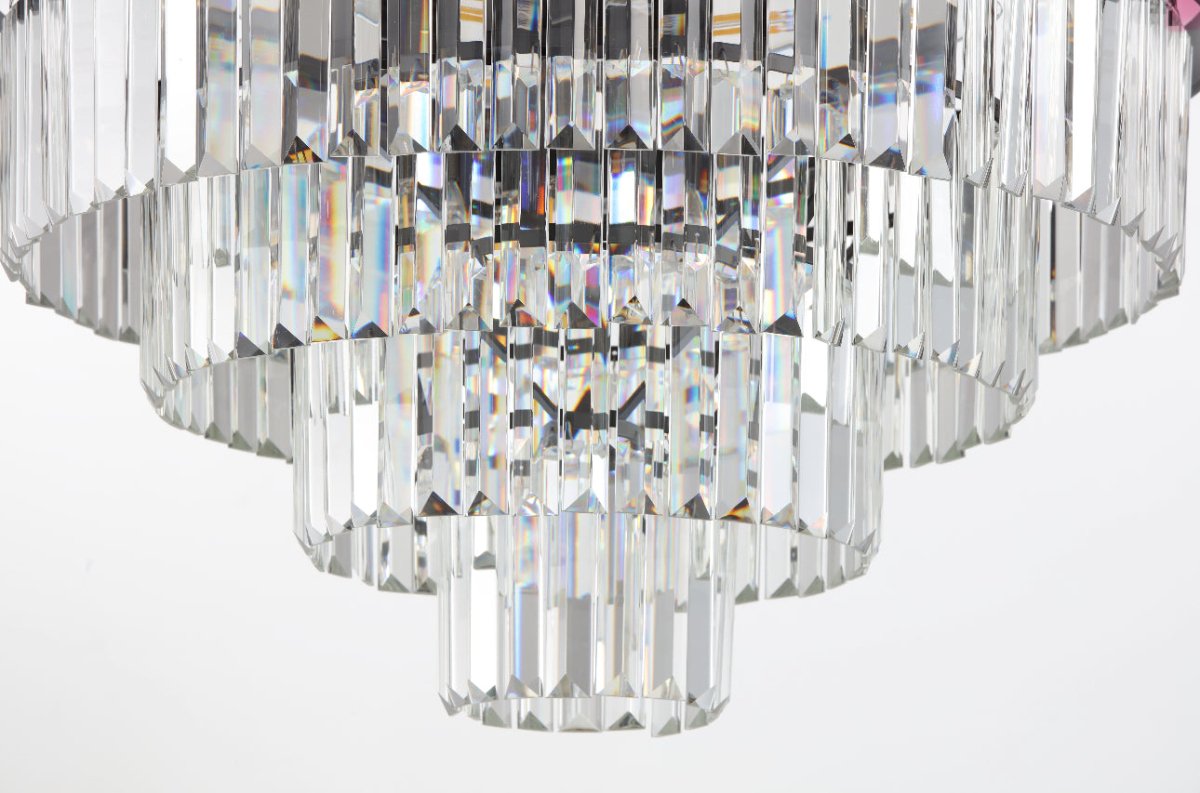 Polaris 4 - Sort krans m. klar krystal K9 i 60 cm. - Luxware DK