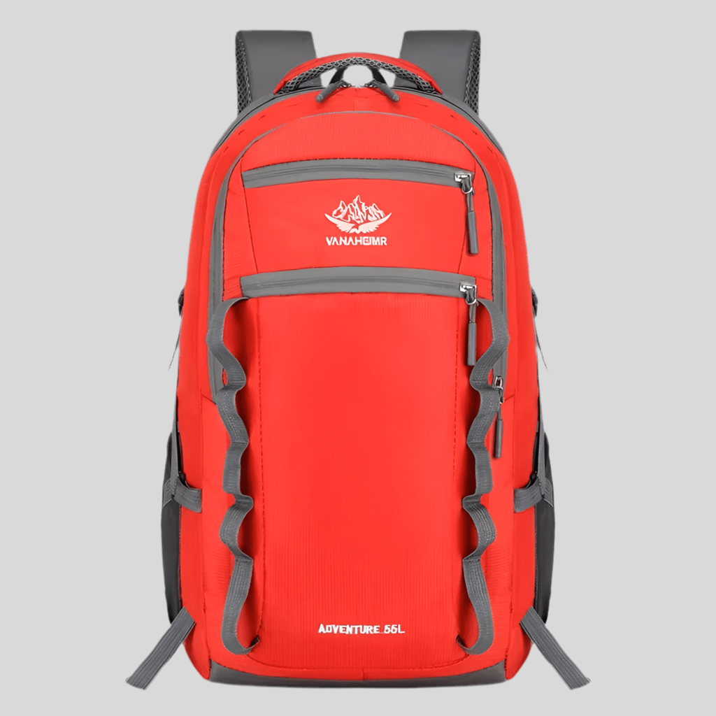 Vandrerygsæk 60X35X25 cm 55L i Rød - Luxware DK