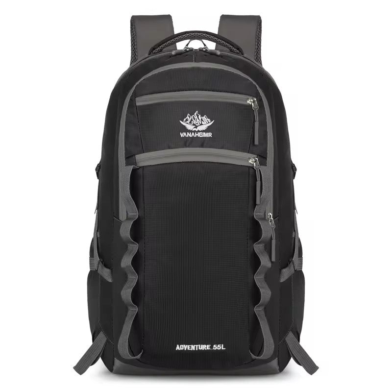 Vandrerygsæk 60X35X25 cm 55L i Sort - Luxware DK