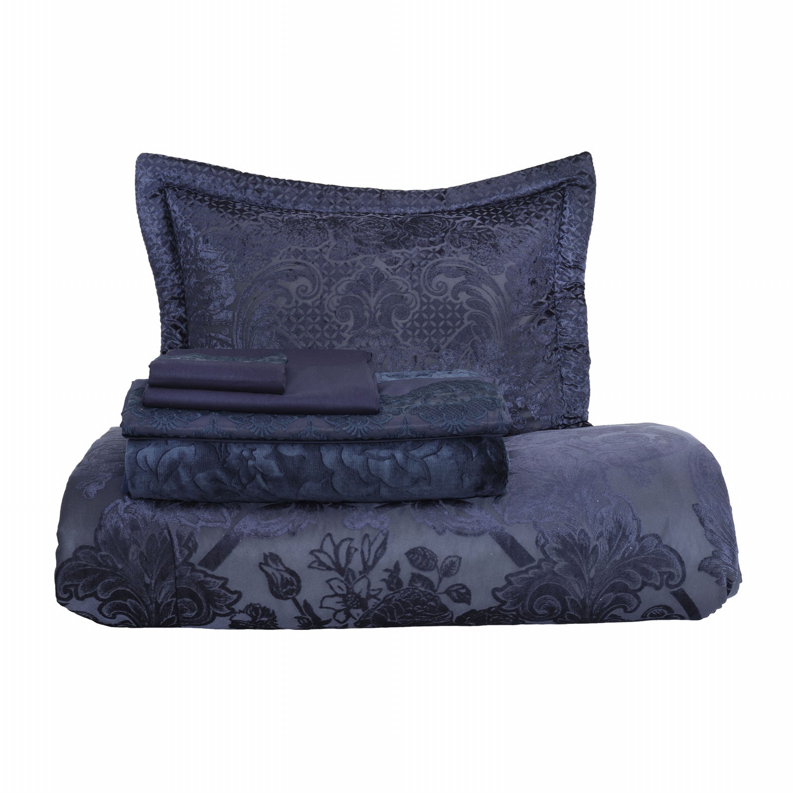 Karaca Home Valeria Best Navy Blue 8 dele Dobbelt sengesæt - luxware-dk.myshopify.com