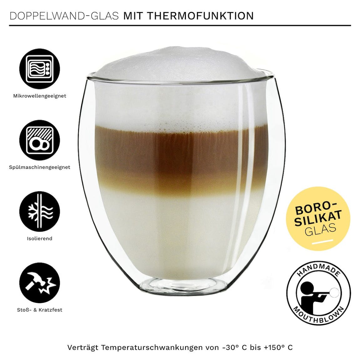 Creano Dobbeltlaget Termokrus (sæt af 4) 250ml - Luxware DK