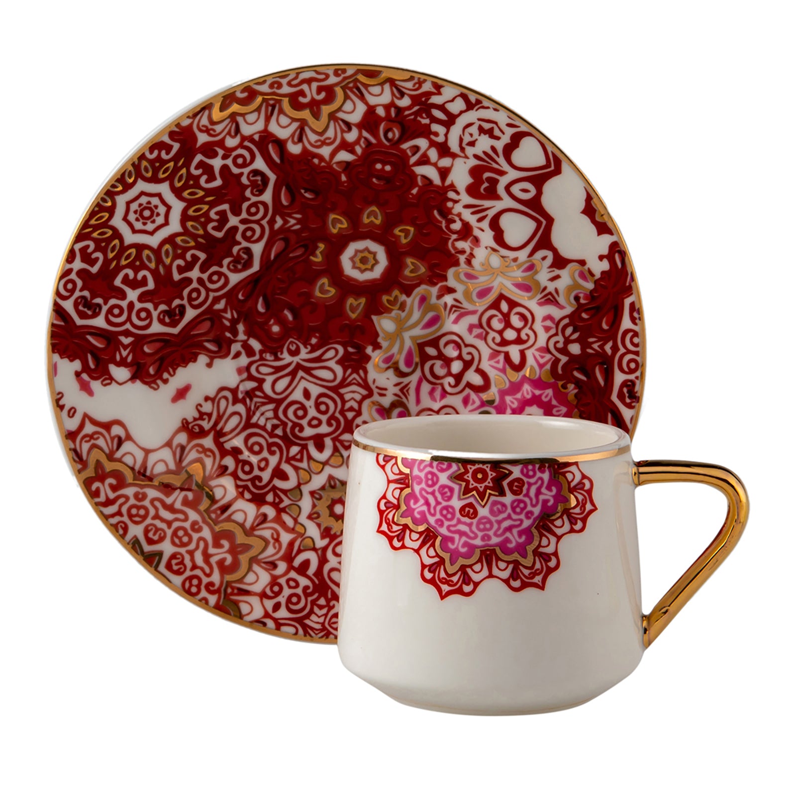 Kaffekopper Red Lace 4 dele til 2 personer - luxware-dk.myshopify.com