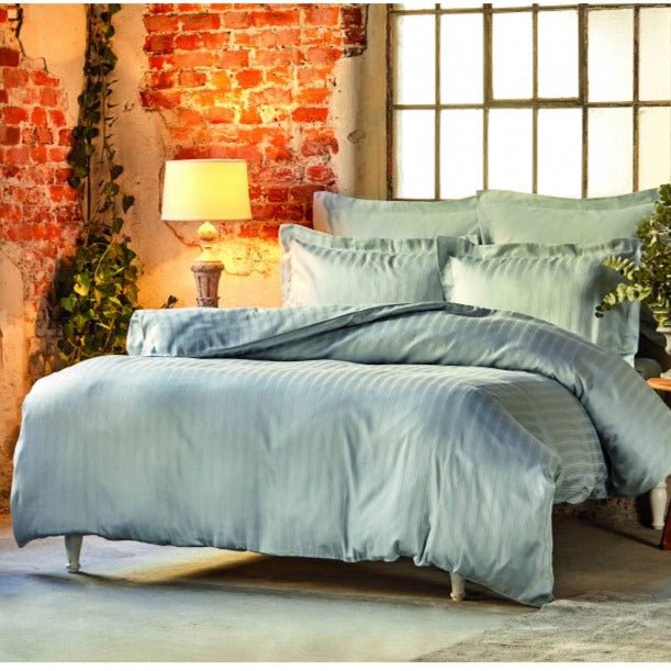 Karaca Home Charm Bold Blå Satin 4 dele Enkelt Sengesæt - Luxware DK