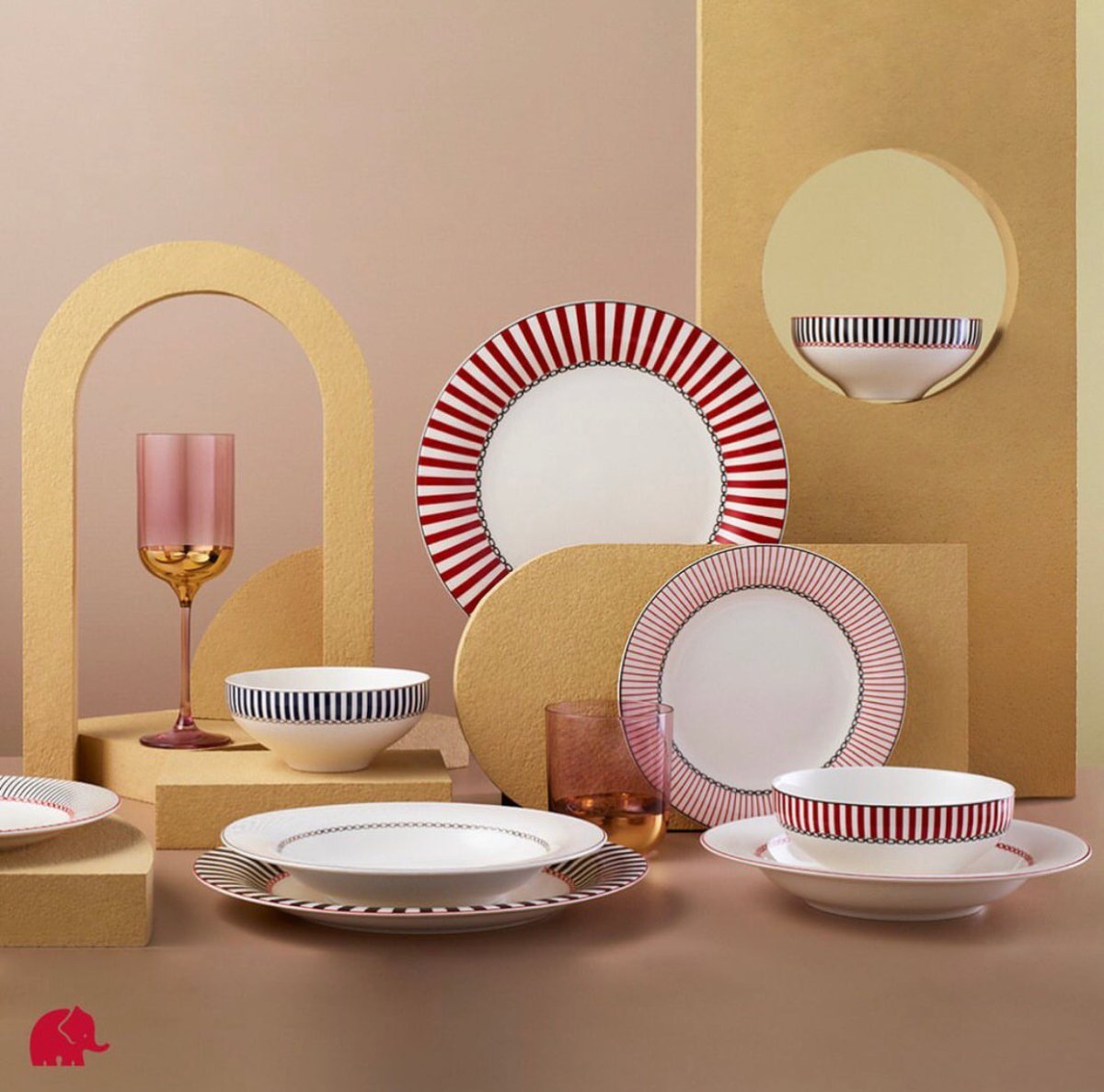 Middagssæt til 6 personer Jumbo Royal Red. - Luxware DK