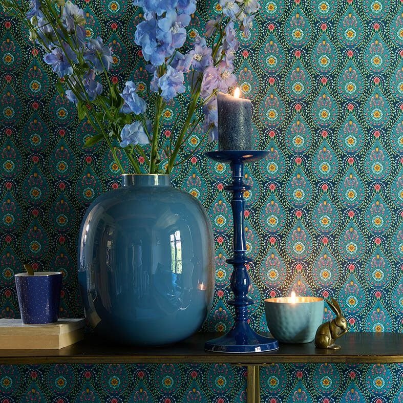 Pip Studio Metal Vase Blue 32 Cm - Luxware DK