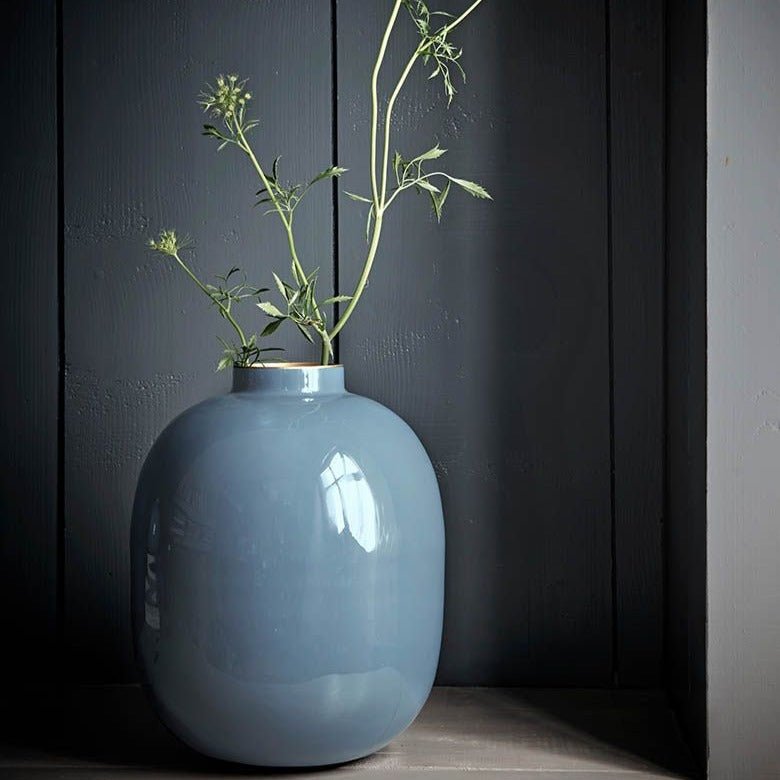 Pip Studio Metal Vase Blue 32 Cm - Luxware DK