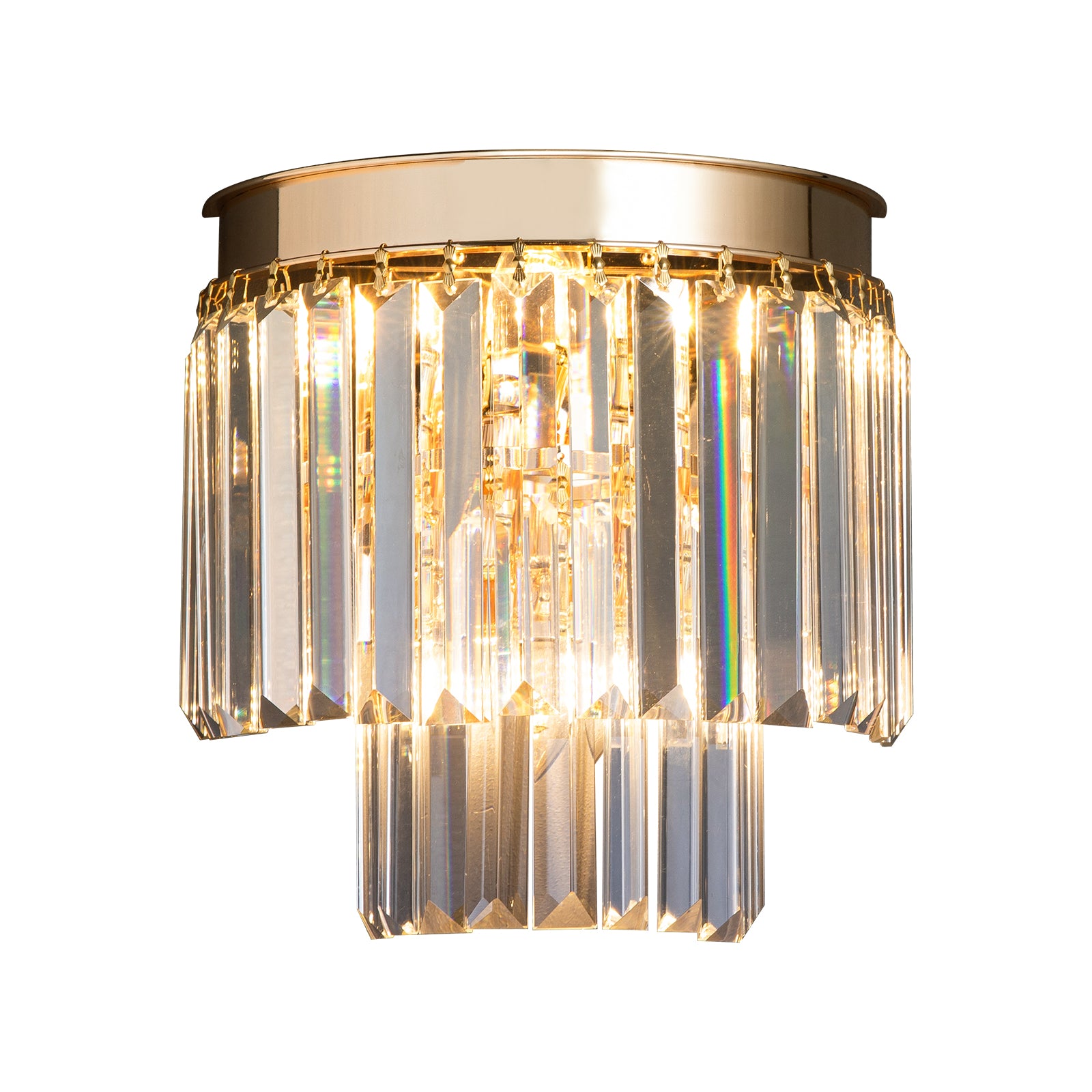 Luxware Polaris Gold Clear væglampe 25x25 cm