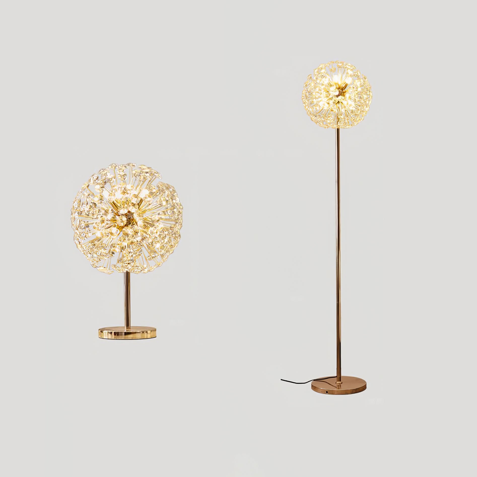 Luxware Sunflower Gold Krystalkugle bordlampe - luxware-dk.myshopify.com