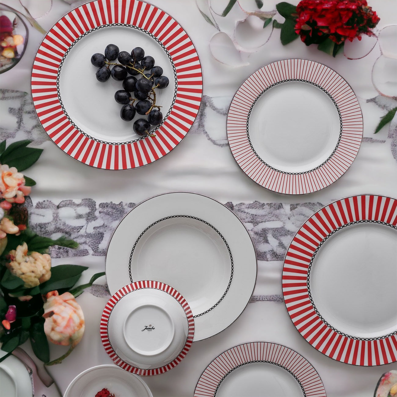 Dinner set 24 parts for 6 people Royal Red