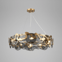 Glass chandelier Luxware Dragon Skin Modern Smokey Gray in Ø 80 cm.