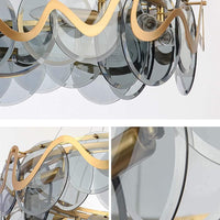 Glass chandelier Luxware Dragon Skin Modern Smokey Gray in Ø 80 cm.