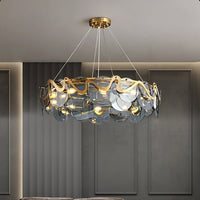 Glass chandelier Luxware Dragon Skin Modern Smokey Gray in Ø 80 cm.