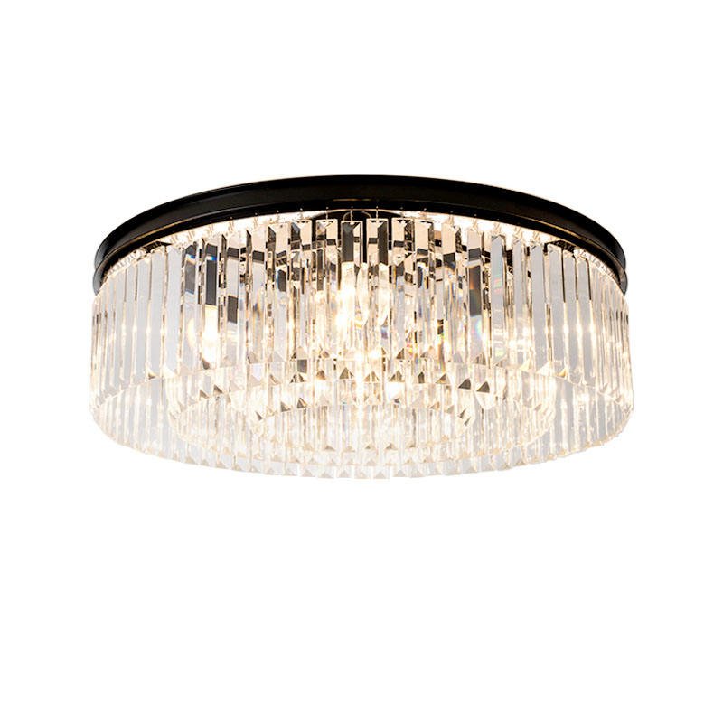 Crystal Ceiling lamp Luxware Polaris Black Wreath with Clear crystal in Ø40 x 27 cm