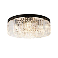 Crystal Ceiling lamp Luxware Polaris Black Wreath with Clear crystal in Ø40 x 27 cm