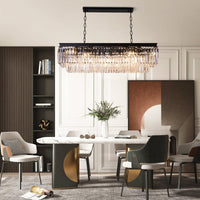 Crystal chandelier Luxware Polaris Black garland with clear crystal in 96x27 cm.