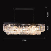 Crystal chandelier Luxware Polaris Black garland with clear crystal in 96x27 cm.