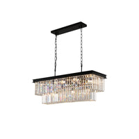 Crystal chandelier Luxware Polaris Black garland with clear crystal in 96x27 cm.