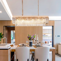 Crystal chandelier Luxware Polaris Gold wreath with clear crystal in 96x27 cm.