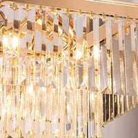 Crystal chandelier Luxware Polaris Gold wreath with clear crystal in 96x27 cm.