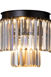 Krystal Væglampe Luxware Polaris Sort Krans m. Clear krystal 25x25 cm. - Luxware DK