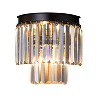 Crystal Wall Lamp Luxware Polaris Black Wreath w. Clear crystal 25x25 cm. 