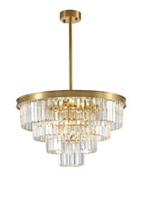 Polaris Krystal Lysekrone Gylden messing 4- lags i Ø60cm.