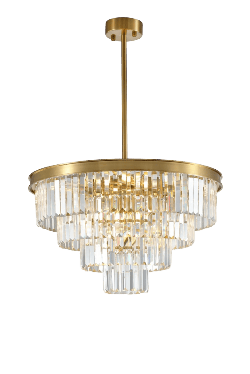 krystallysekrone Polaris Gylden messing 4- lags i Ø60cm.