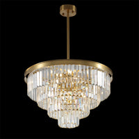 Polaris Krystal Lysekrone Gylden messing 4- lags i Ø60cm.