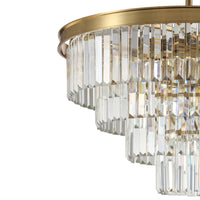 Polaris Krystal Lysekrone Gylden messing 4- lags i Ø60cm.