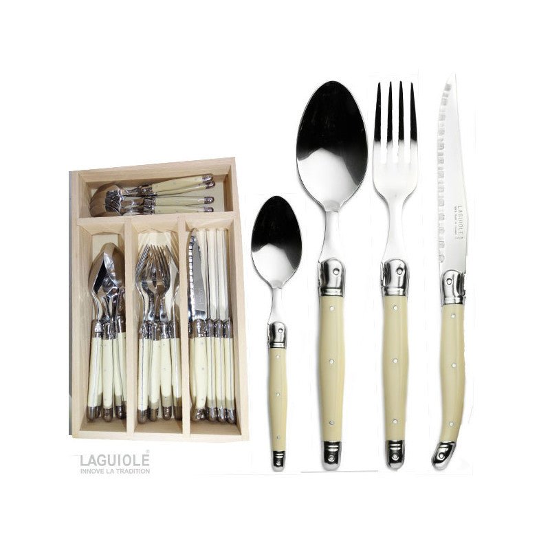 Laguiole Ivory 24 dele Bestiksæt til 6 personer - Luxware DK
